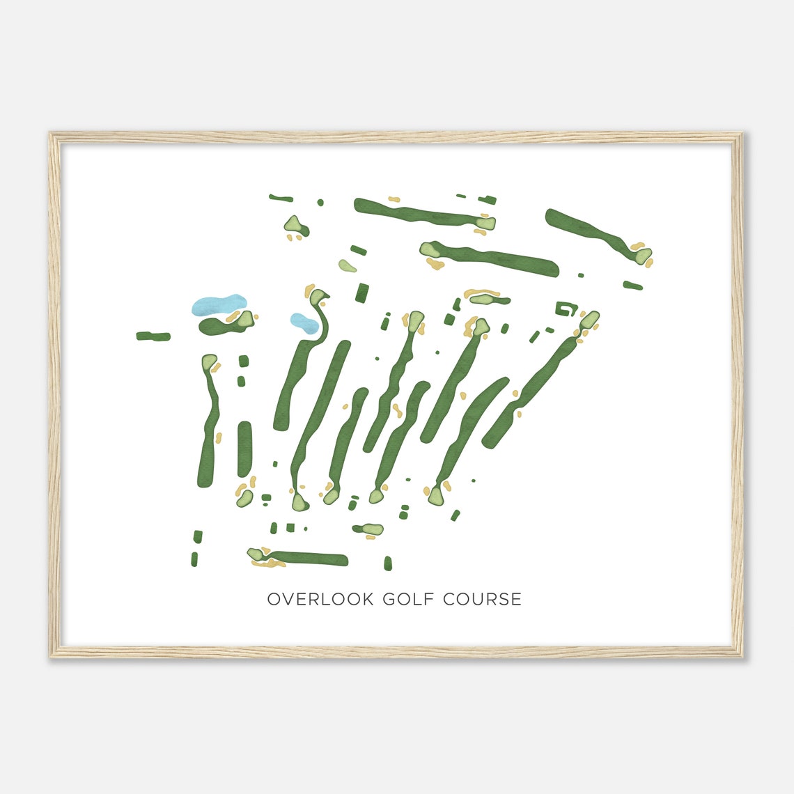 Overlook Golf Course Pennsylvania Modern Watercolor Golf Map Poster