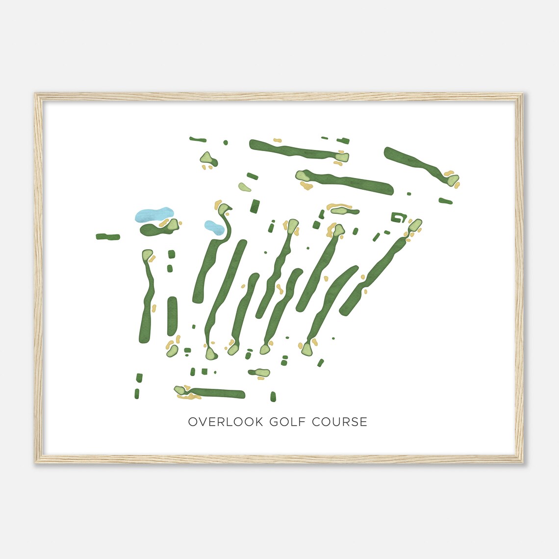 Overlook Golf Course Pennsylvania Modern Watercolor Map Golfer Gift Golf Wall Art Golf Poster Print Course Layout