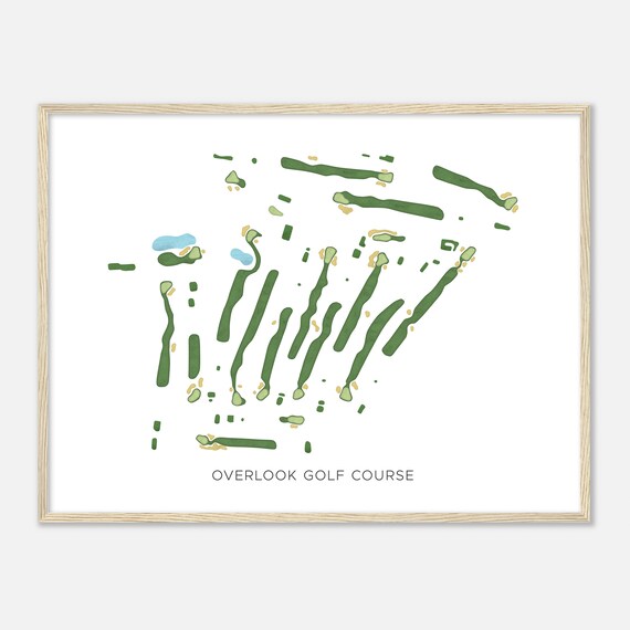 Overlook Golf Course Pennsylvania Modern Watercolor Map Golfer Gift Golf Wall Art Golf Poster Print Course Layout