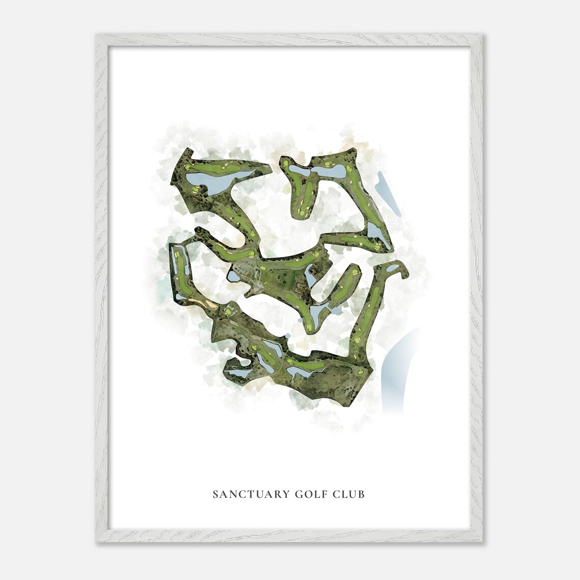 Sanctuary Golf Club Waverly Georgia Classic Watercolor Poster - Image 2