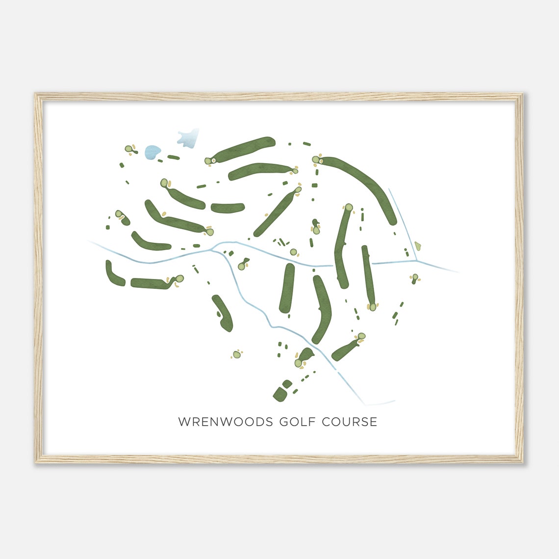 Wrenwoods Golf Course South Carolina Modern Watercolor Poster - Image 2