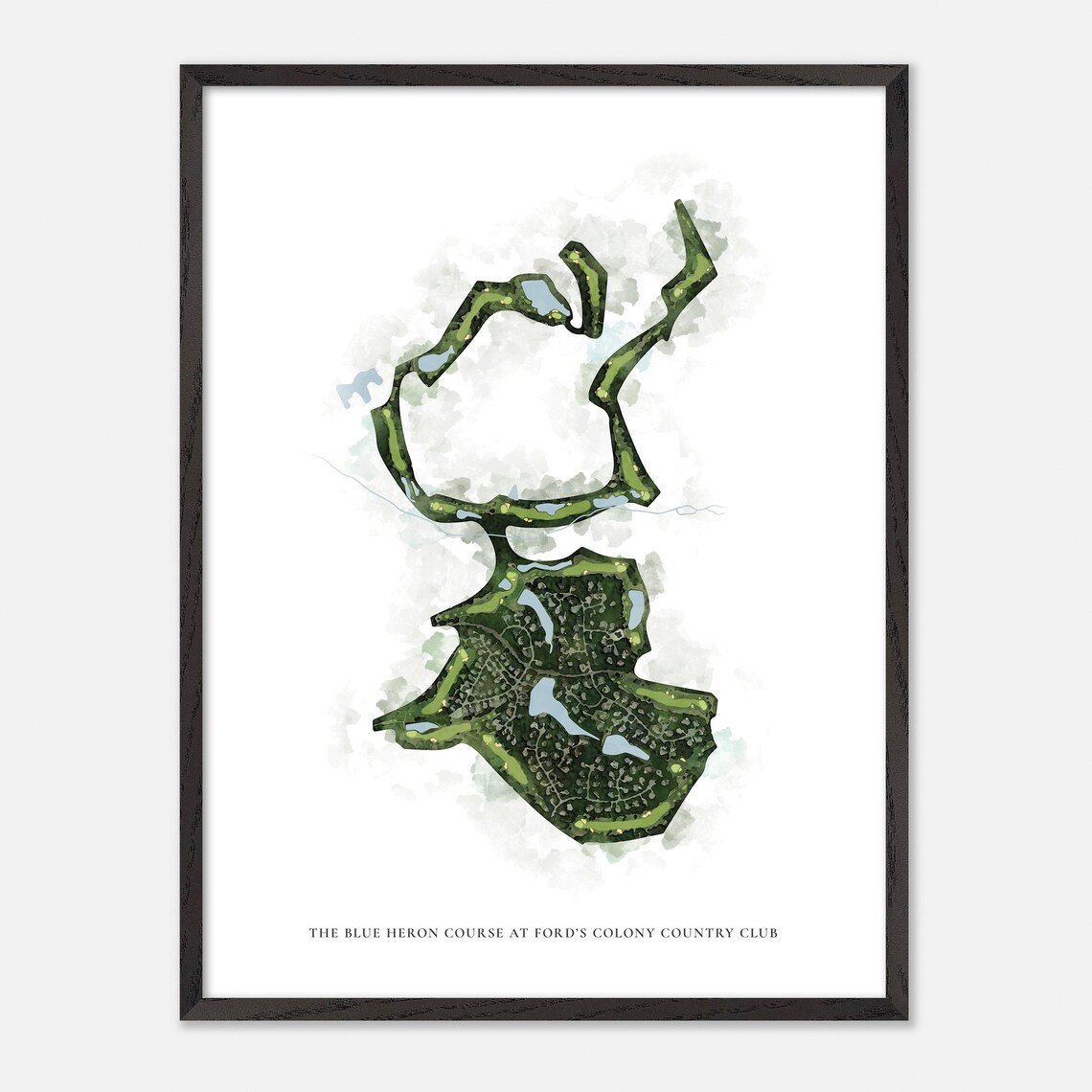 The Blue Heron Course Fords Colony Country Club Williamsburg Map Poster - Image 3
