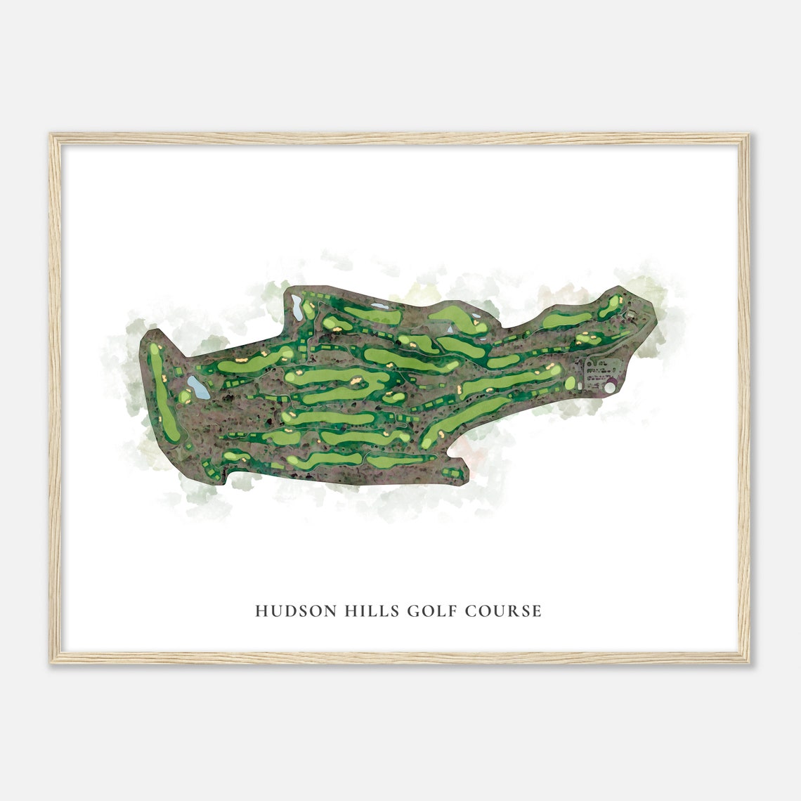 Hudson Hills Golf Course New York Classic Watercolor Golf Map Poster - Image 2