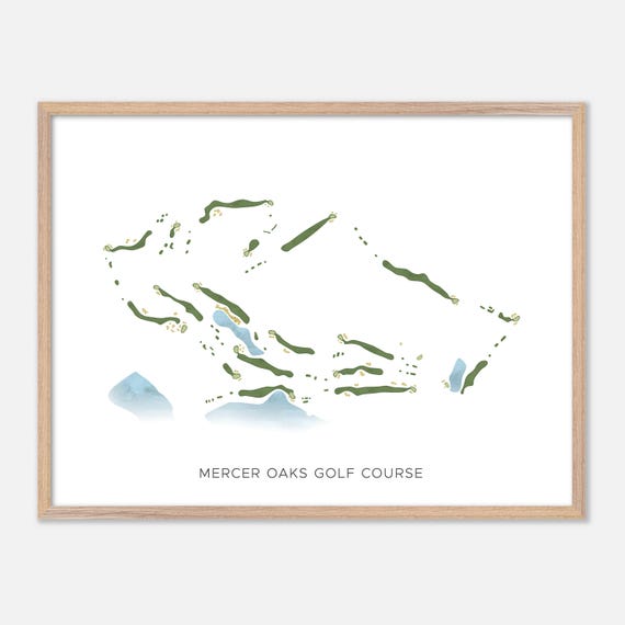Mercer Oaks Golf Course In West Windsor Township New Jersey Modern Watercolor Map Golfer Gift Golf Wall Art Golf Poster Print