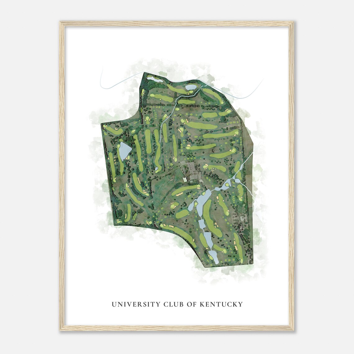 University Club of Kentucky Classic Watercolor Golf Course Map Poster - Image 2