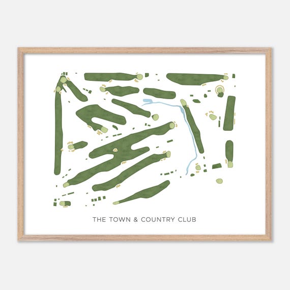 The Town Country Club In Saint Paul Minnesota Modern Watercolor Map Golfer Gift Golf Wall Art Golf Poster Print Course Layout