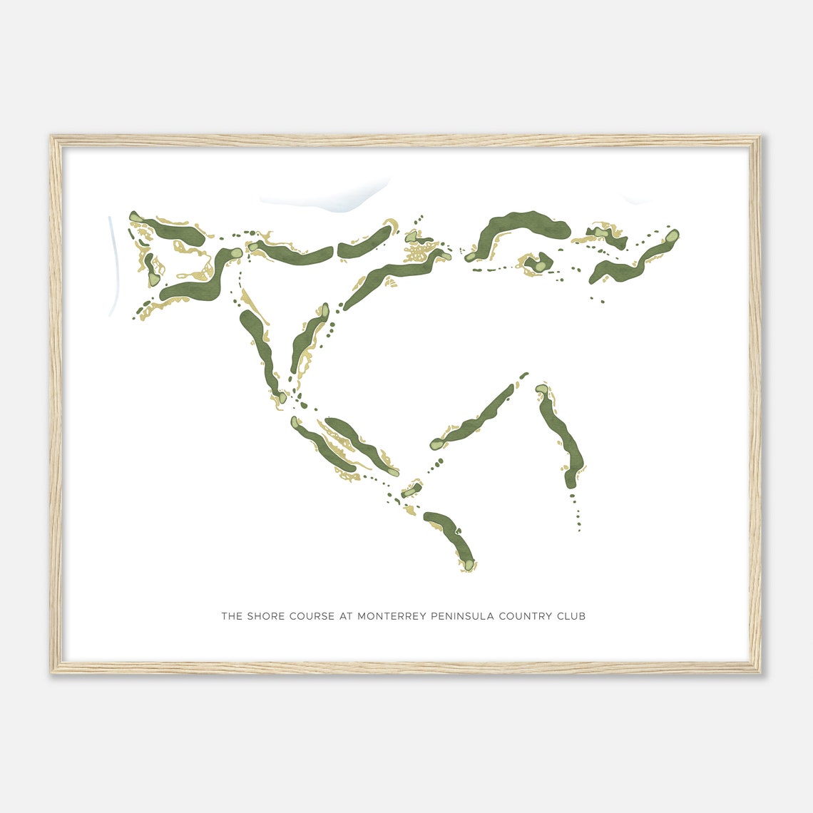 Shore Course Monterrey Peninsula Country Club Golf Map Poster - Image 2