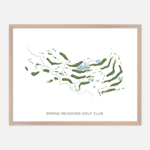 Spring Meadows Golf Club In Gray Maine Modern Watercolor Map Golfer Gift Golf Wall Art Golf Poster Print Course Layout