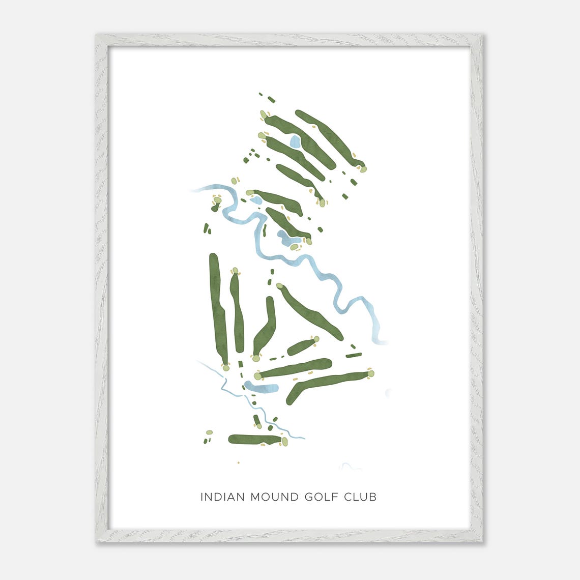 Indian Mound Golf Club In Ossipee New Hampshire Modern Watercolor Map Golfer Gift Golf Wall Art Golf Poster Print Course Layout - Image 2