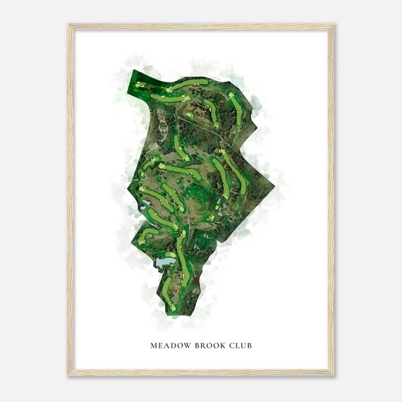 Meadow Brook Club New York Classic Watercolor Map Golfer Gift Golf Wall Art Golf Poster Print Course Layout