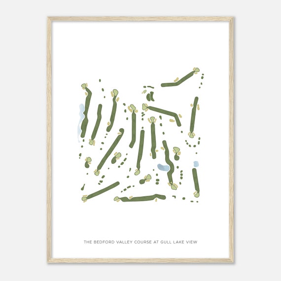 The Bedford Valley Course At Gull Lake View Michigan Modern Watercolor Map Golfer Gift Golf Wall Art Golf Poster Print