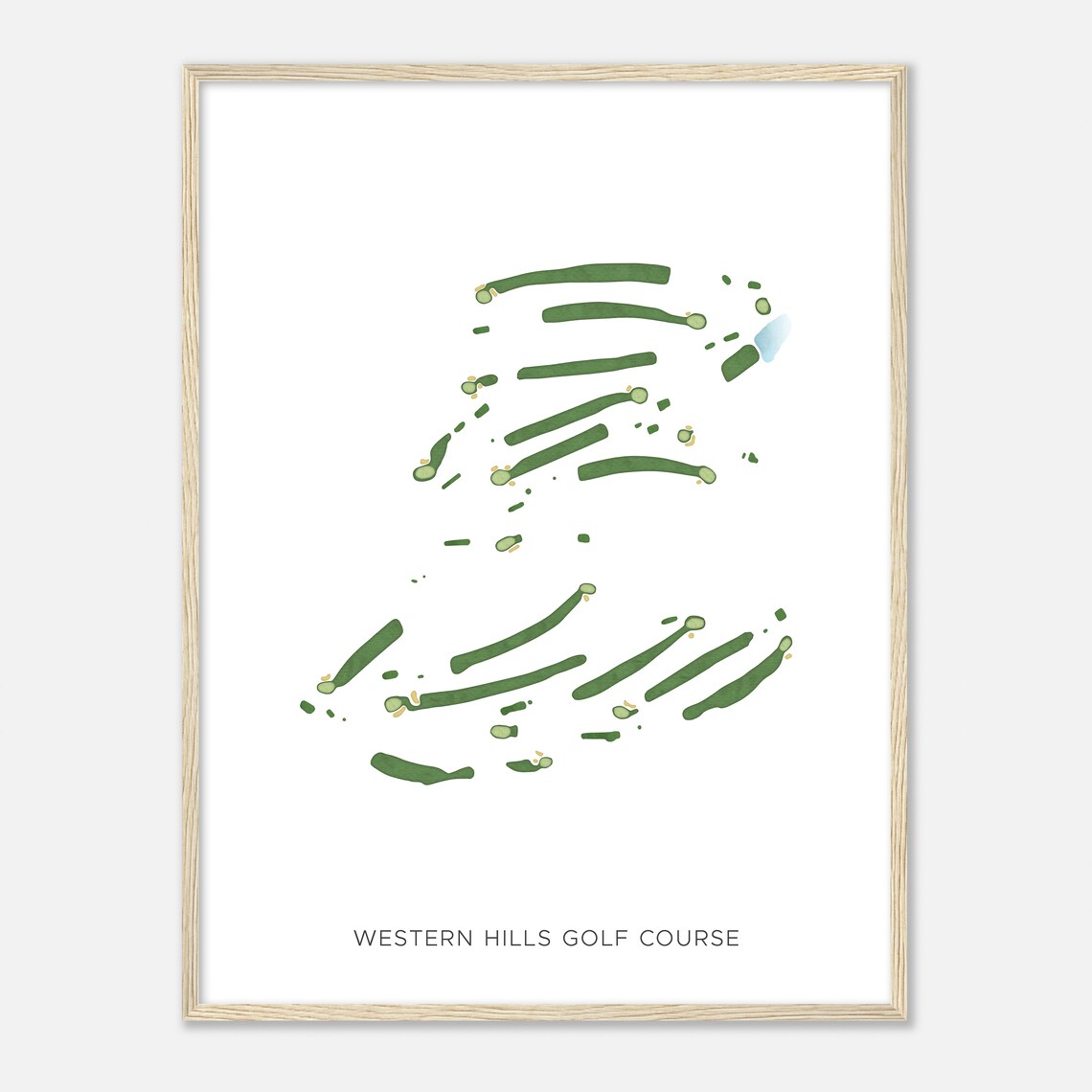 Western Hills Golf Course Connecticut Modern Watercolor Map Golfer Gift Golf Wall Art Golf Poster Print Course Layout - Image 2