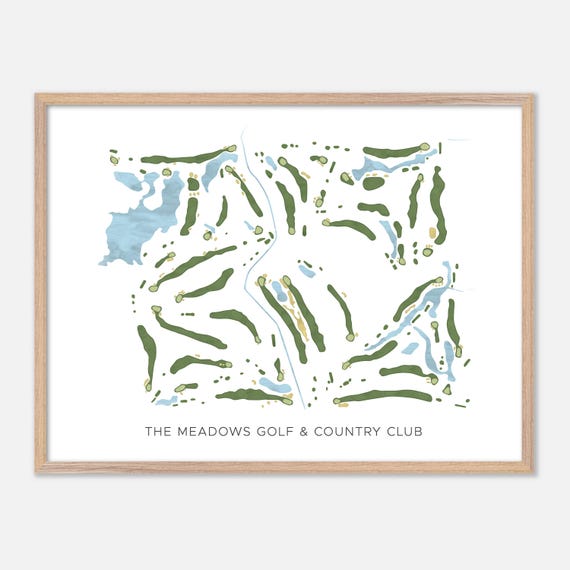 The Meadows Golf Country Club In Ottawa Canada Modern Watercolor Map Golfer Gift Golf Wall Art Golf Poster Print Course Layout