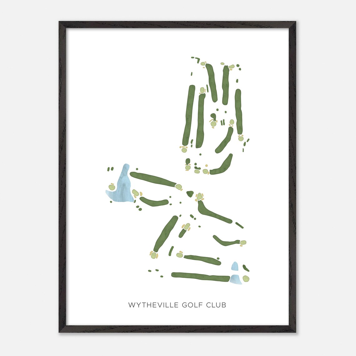 Wytheville Golf Club Virginia Modern Watercolor Map Golf Poster - Image 3