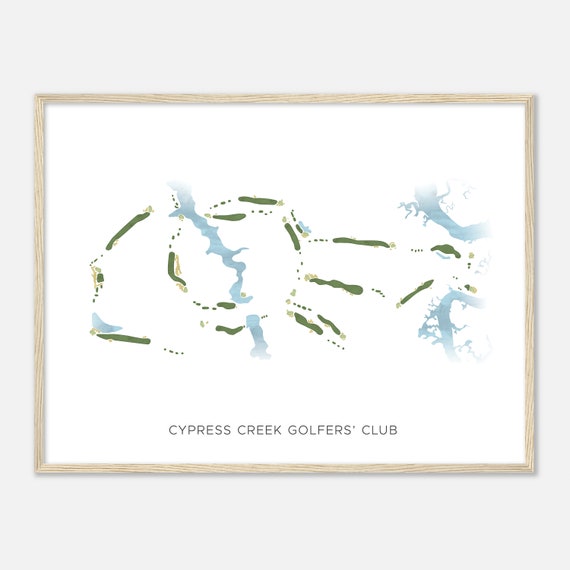 Cypress Creek Golfers Club Virginia Modern Watercolor Map Golfer Gift Golf Wall Art Golf Poster Print Course Layout