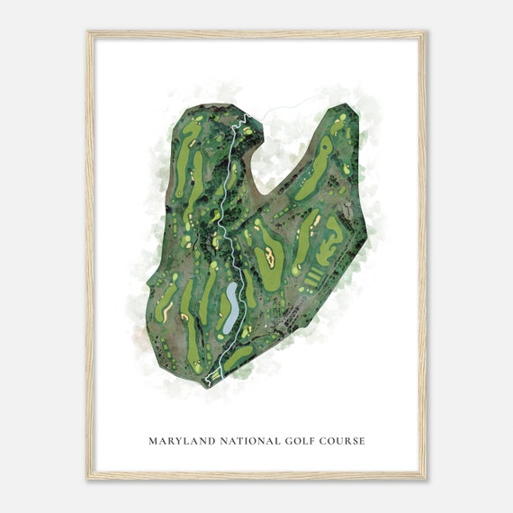 Maryland National Golf Course Maryland Classic Watercolor Map Golfer Gift Golf Wall Art Golf Poster Print Course Layout