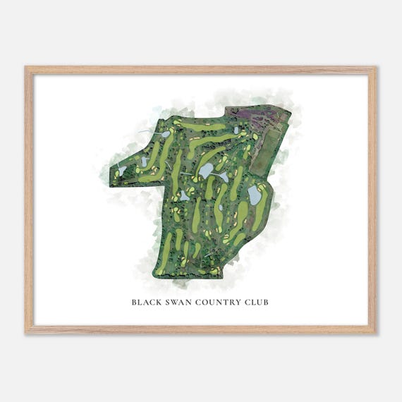 Black Swan Country Club In Georgetown Massachusetts Classic Watercolor Map Golfer Gift Golf Wall Art Golf Poster Print Course Layout