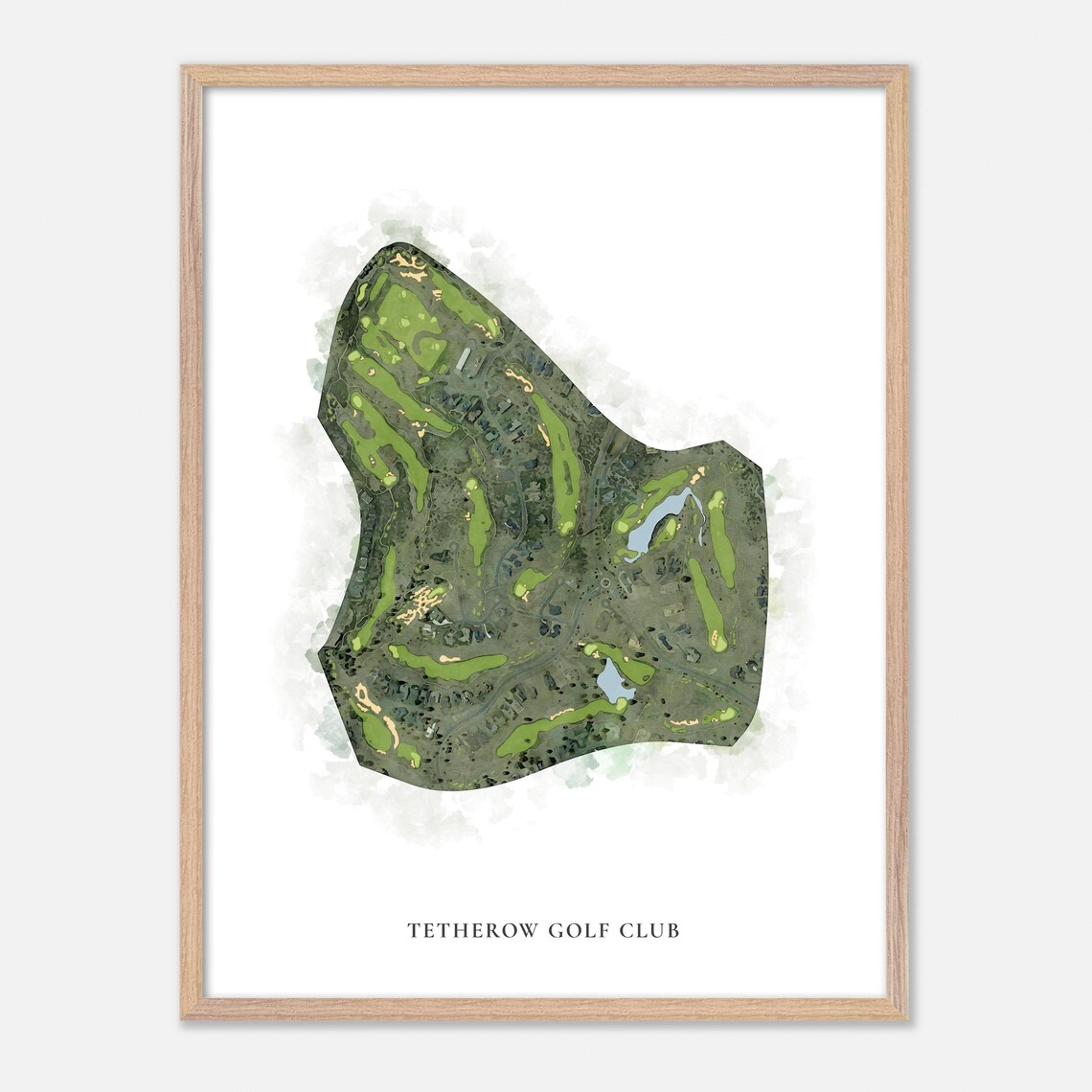 Tetherow Golf Club Bend Oregon Classic Watercolor Golf Map Poster - Image 2