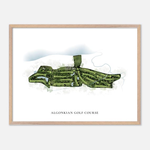 Algonkian Golf Course In Sterling Virginia Classic Watercolor Map Golfer Gift Golf Wall Art Golf Poster Print Course Layout