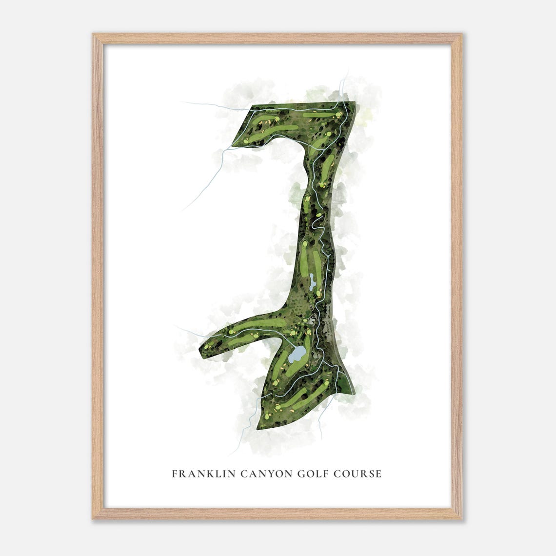 Franklin Canyon Golf Course Watercolor Map Art Golfer Gift Poster - Image 6