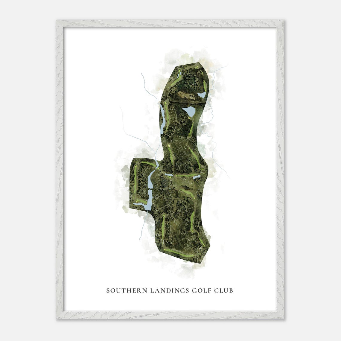Southern Landings Golf Club Classic Watercolor Course Map Poster - Image 2