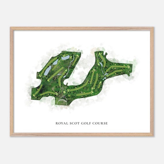 Royal Scot Golf Course In New Franken Wisconsin Classic Watercolor Map Golfer Gift Golf Wall Art Golf Poster Print Course Layout