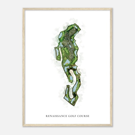 Renaissance Golf Course New Jersey Classic Watercolor Map Golfer Gift Golf Wall Art Golf Poster Print Course Layout