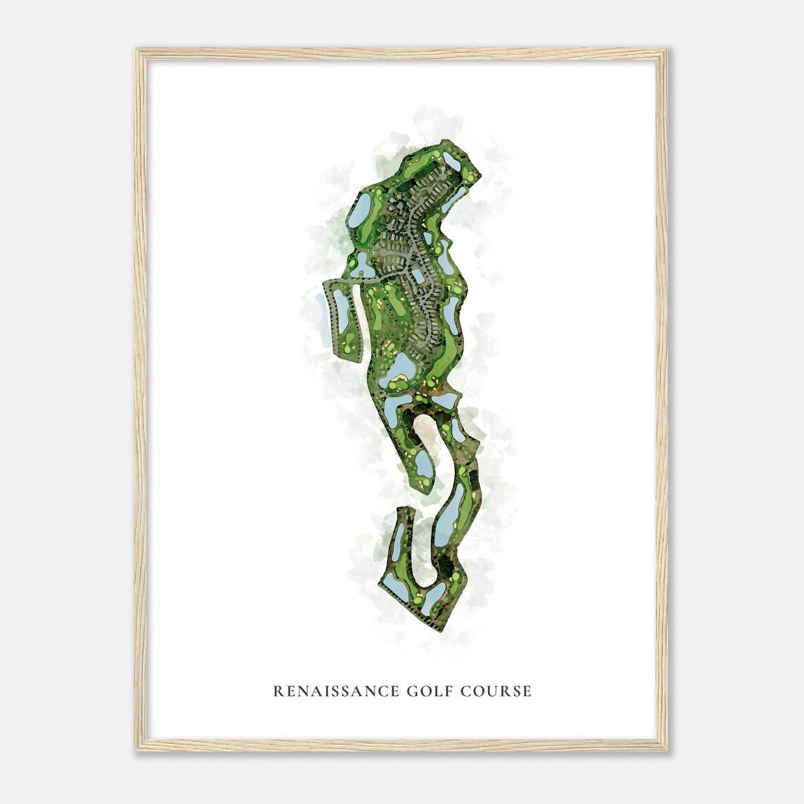 Renaissance Golf Course New Jersey Classic Watercolor Map Golfer Gift Golf Wall Art Golf Poster Print Course Layout