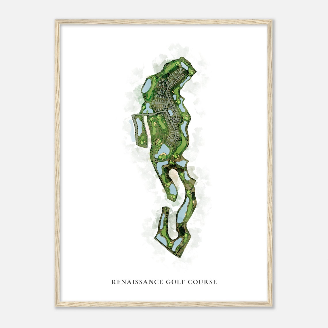 Renaissance Golf Course New Jersey Classic Watercolor Map Poster