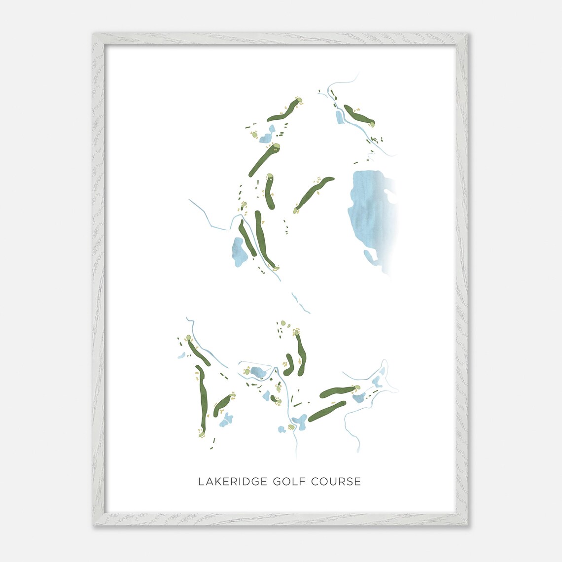 Lakeridge Golf Course Modern Minimalist Fairway Map Art Poster - Image 2