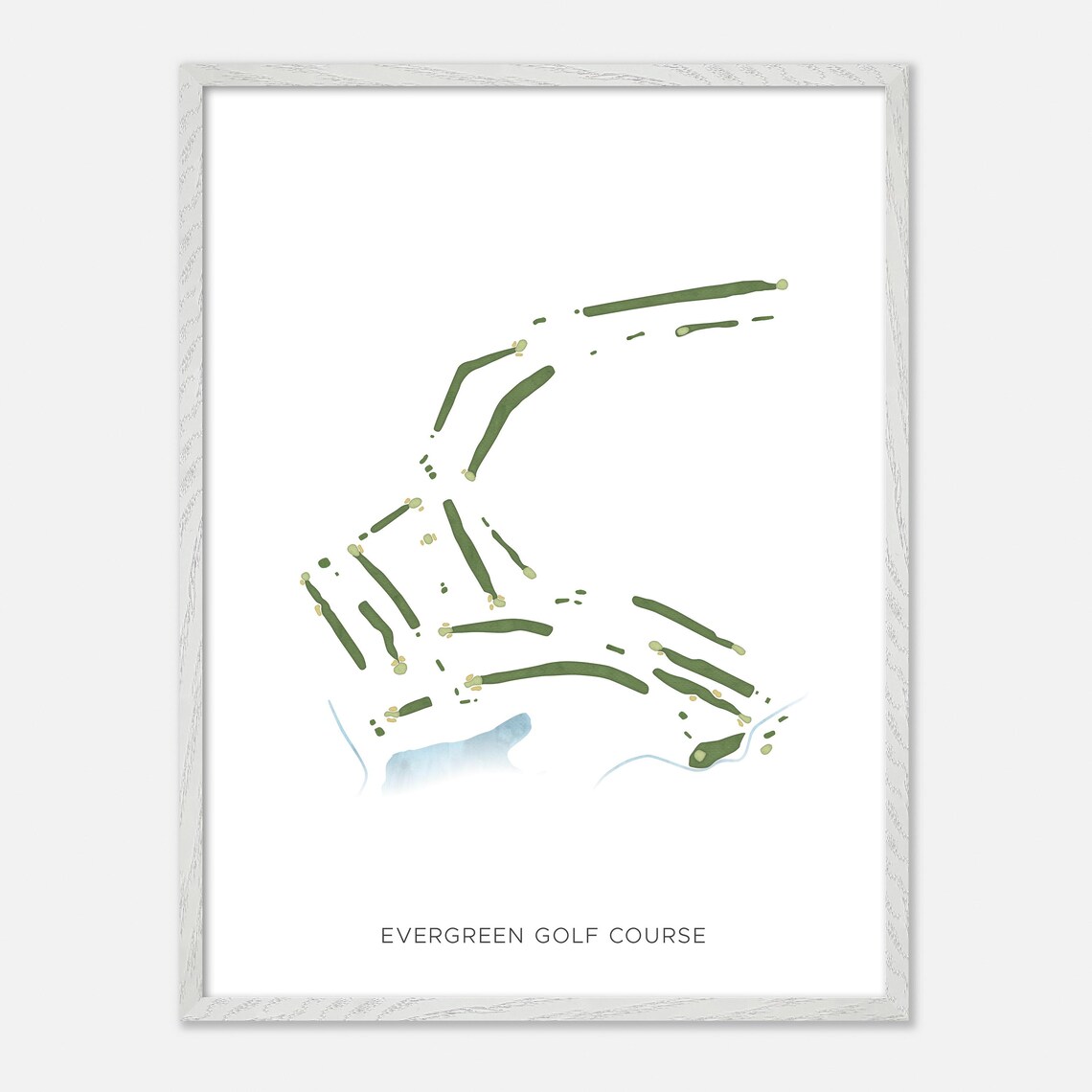 Evergreen Golf Course Evergreen Colorado Modern Watercolor Golf Map Poster - Image 2
