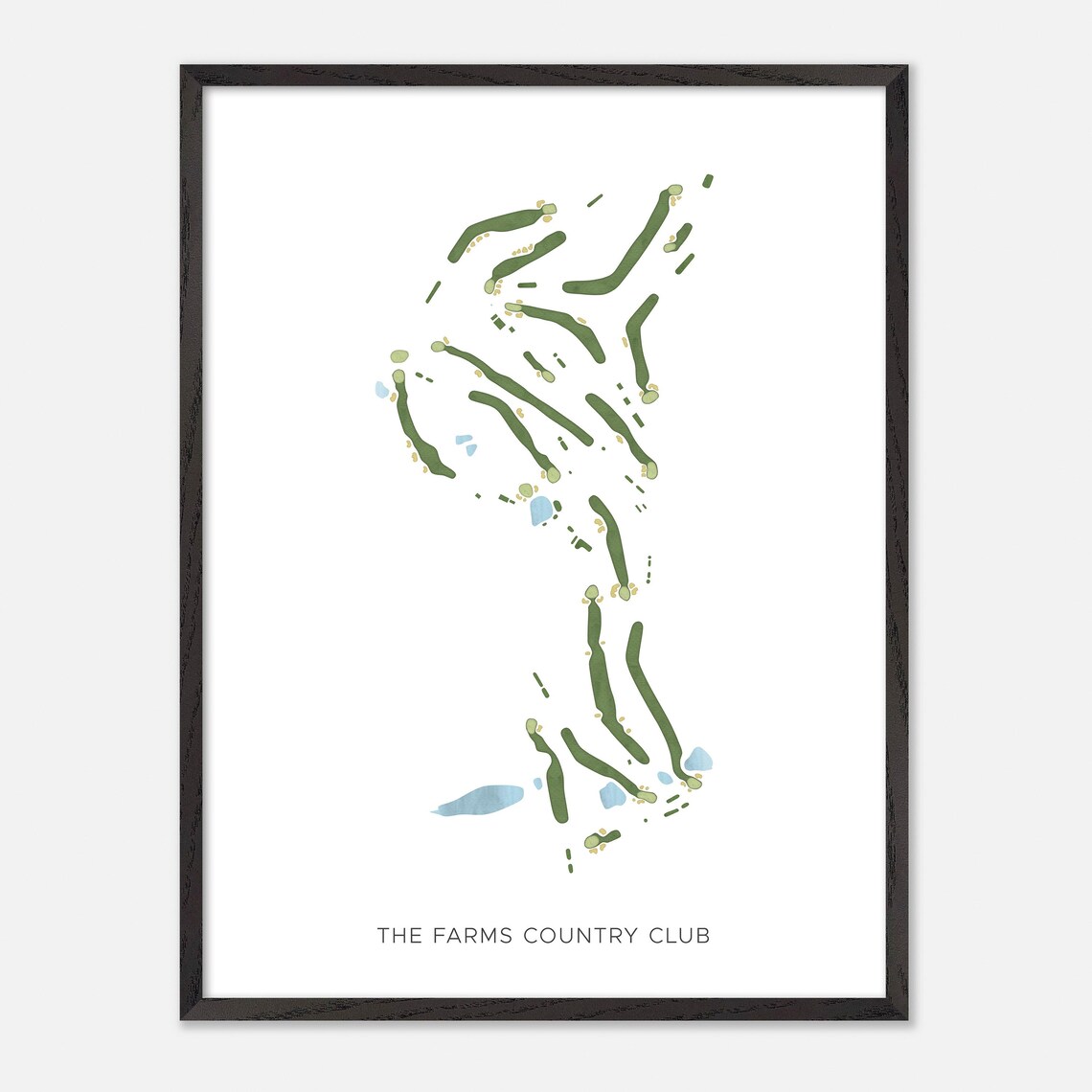 The Farms Country Club Modern Watercolor Golf Course Map Poster - Image 3
