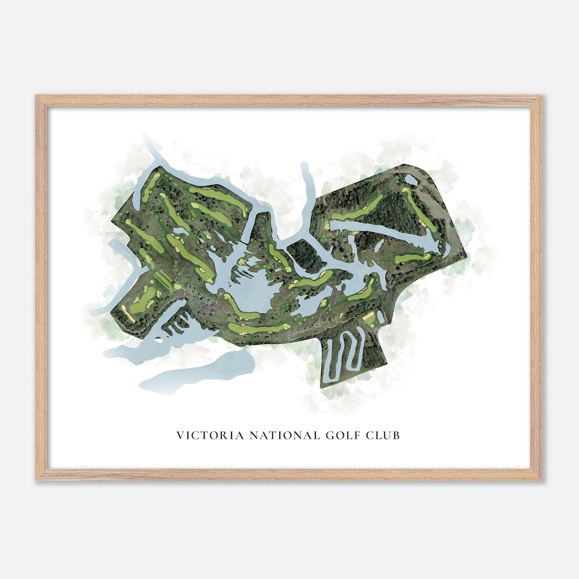 Victoria National Golf Club Watercolor Map Art Print