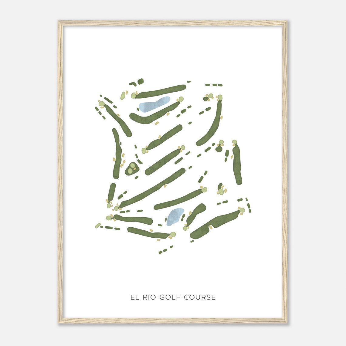 El Rio Golf Course Minimalist Modern Course Layout Map Poster - Image 2