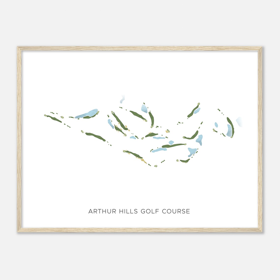 Arthur Hills Golf Course Beautiful Minimalist Fairway Line Map Art Poster - Image 2