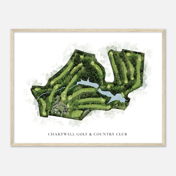 Chartwell Golf Country Club Maryland Classic Watercolor Map Golfer Gift Golf Wall Art Golf Poster Print Course Layout