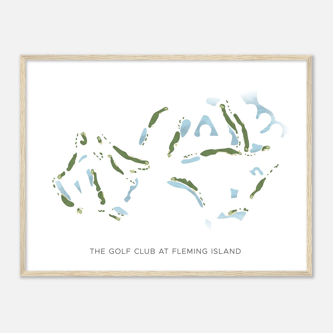 The Golf Club At Fleming Island Florida Modern Watercolor Map Golfer Gift Golf Wall Art Golf Poster Print Course Layout - Image 2