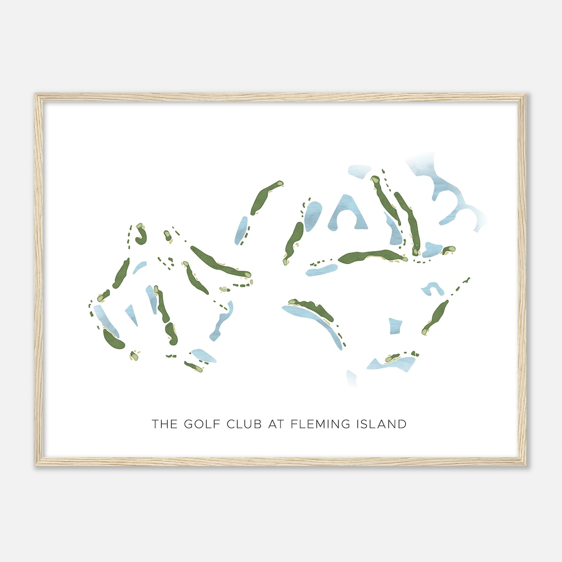 The Golf Club At Fleming Island Minimalist Watercolor Map Poster - Image 2