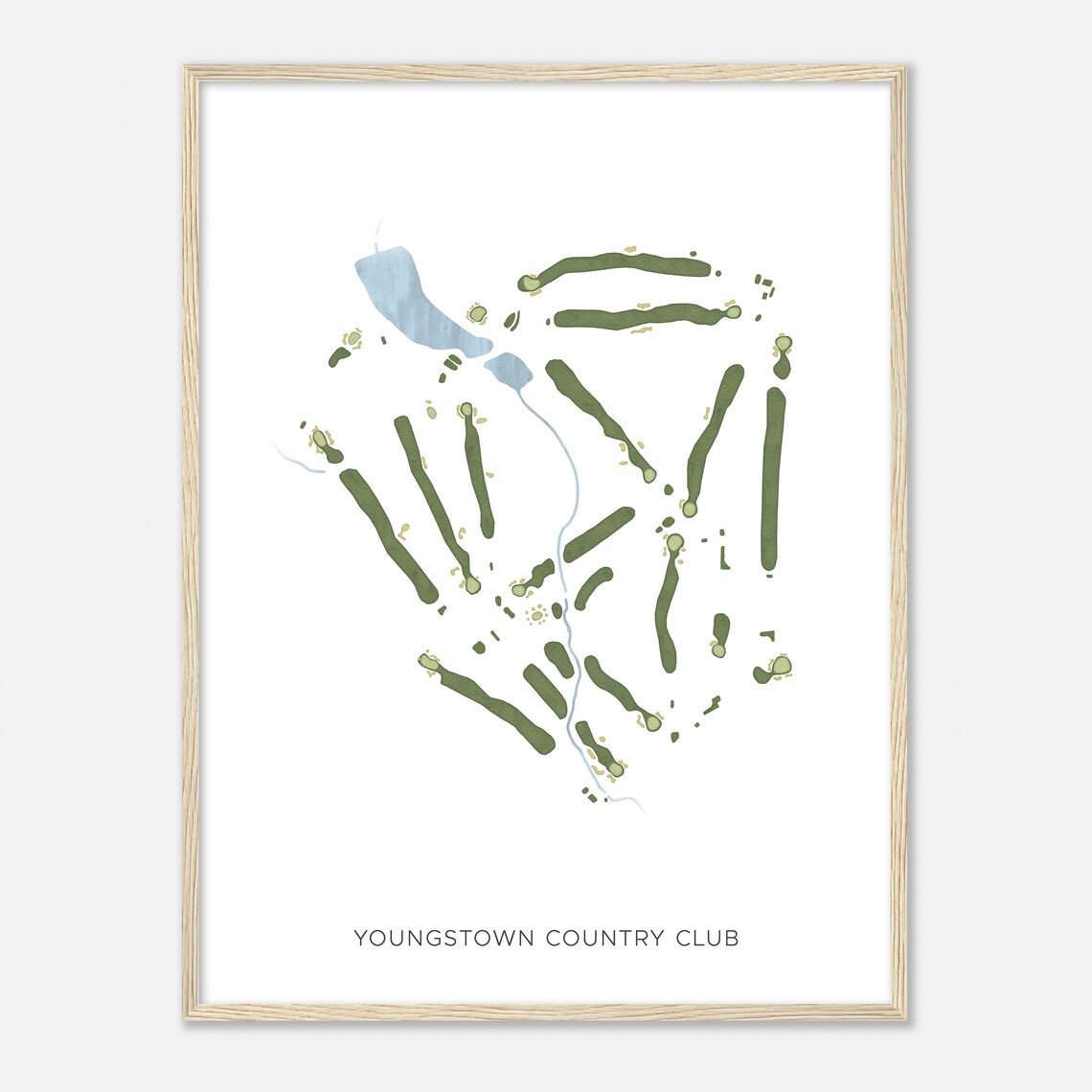 Youngstown Country Club Modern Watercolor Course Map Wall Art - Image 2
