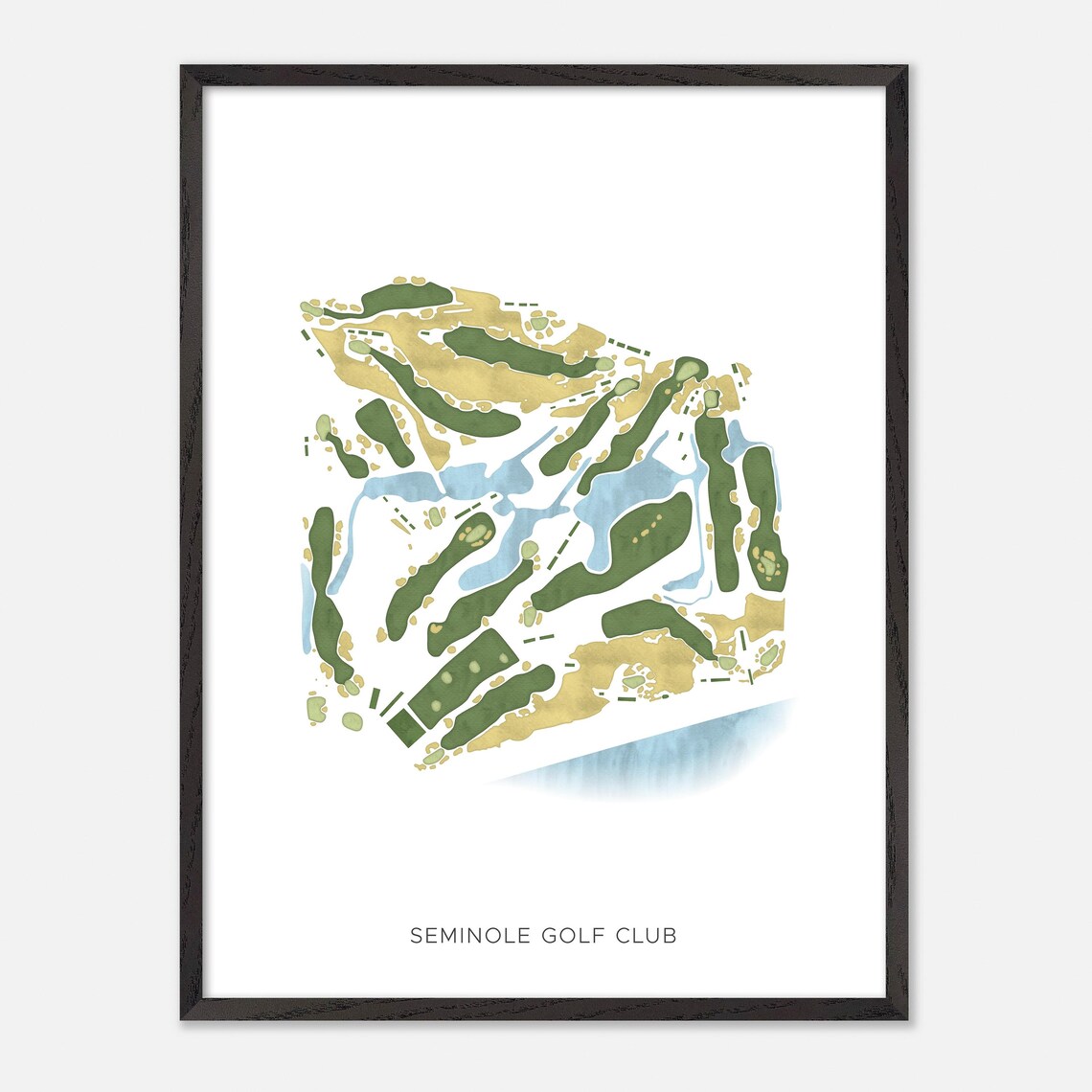 Seminole Golf Club, Juno Beach Florida Watercolor Map - Image 3