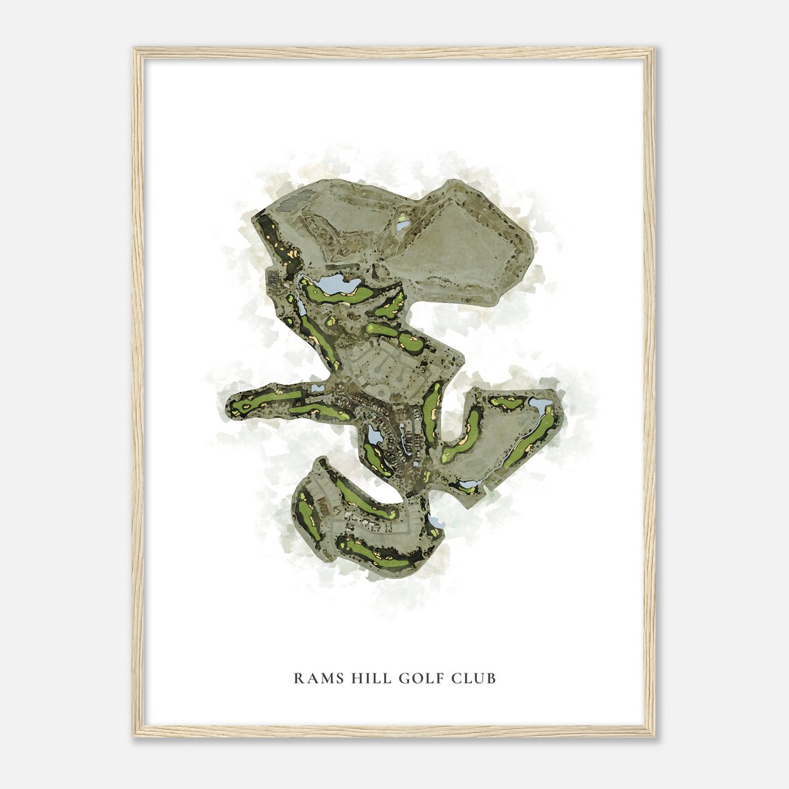 Rams Hill Golf Club California Classic Watercolor Map Golfer Gift Golf Wall Art Golf Poster Print Course Layout