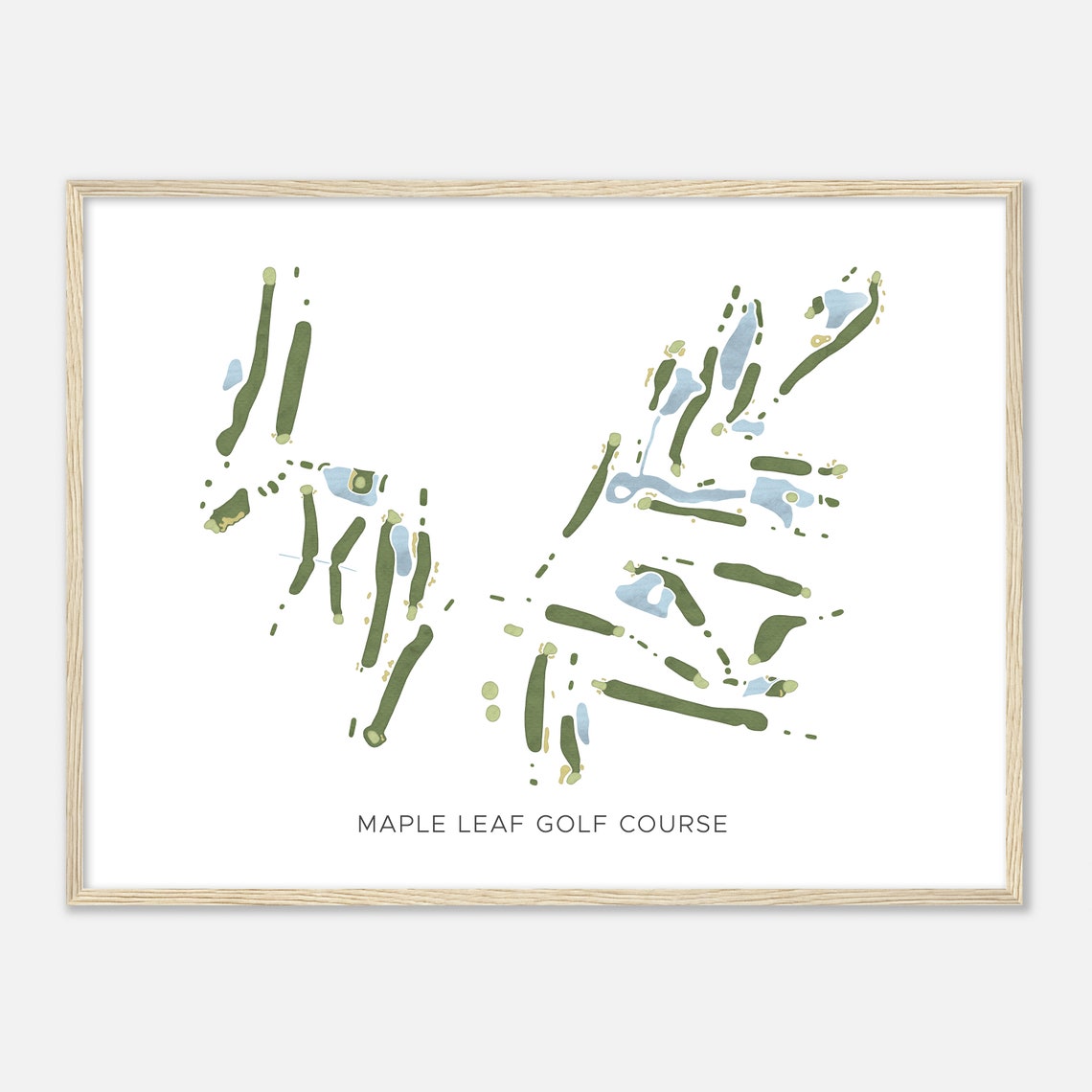 Maple Leaf Golf Course Poster Minimalist Map Gift for Golfers - Image 2