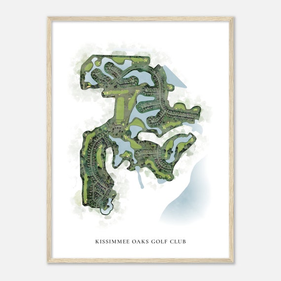 Kissimmee Oaks Golf Club Florida Classic Watercolor Map Golfer Gift Golf Wall Art Golf Poster Print Course Layout