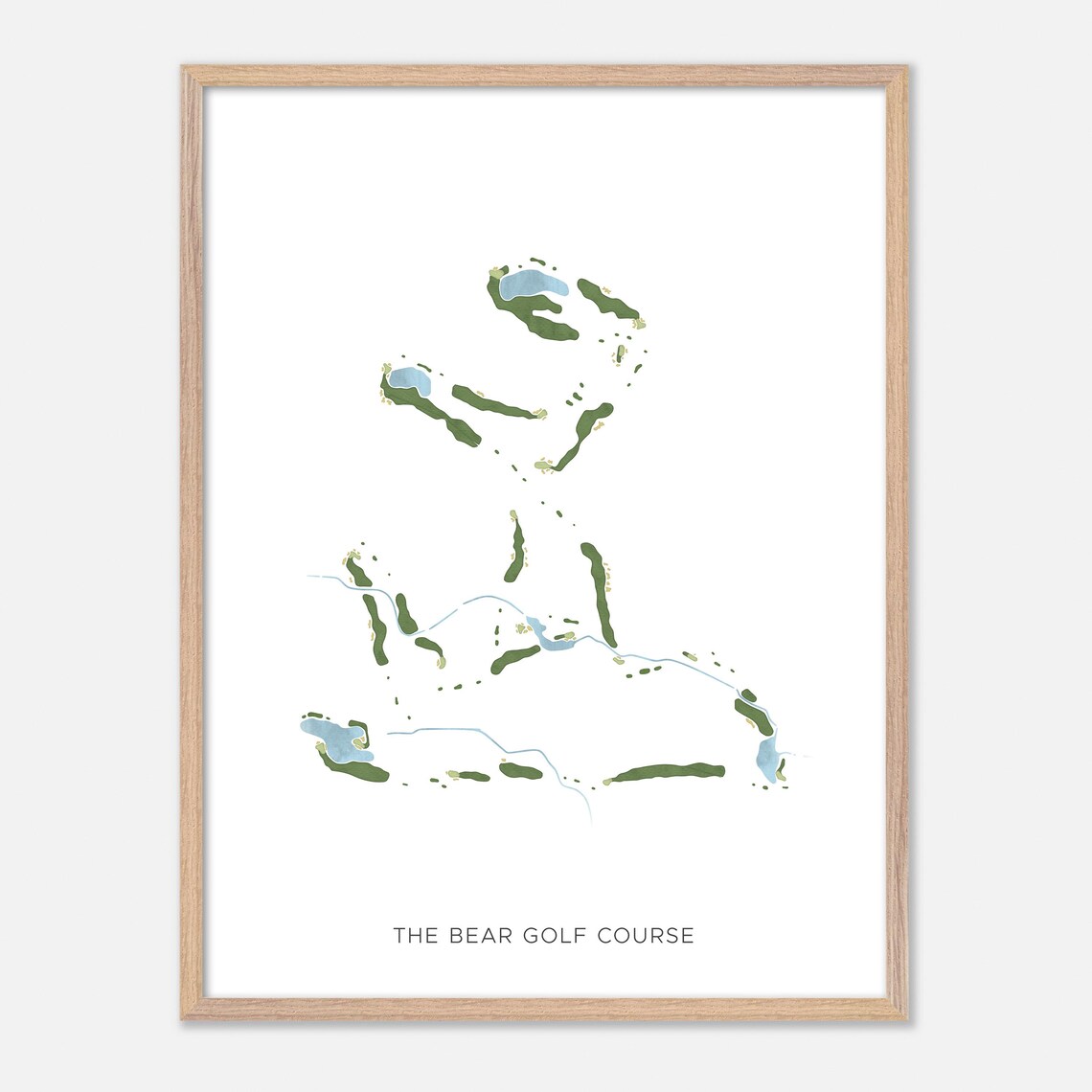 The Bear Golf Course Michigan Modern Watercolor Course Map Poster - Image 2
