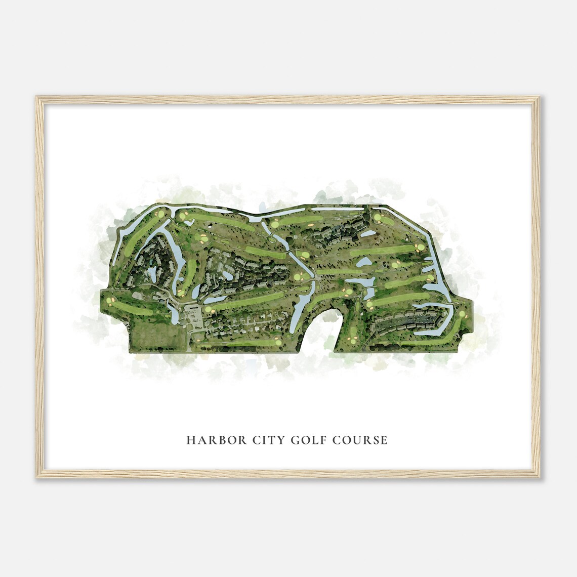 Harbor City Golf Course Florida Classic Watercolor Golf Poster - Image 2