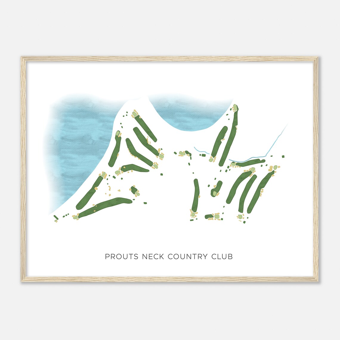 Prouts Neck Country Club Modern Watercolor Golf Course Map Art Poster - Image 2