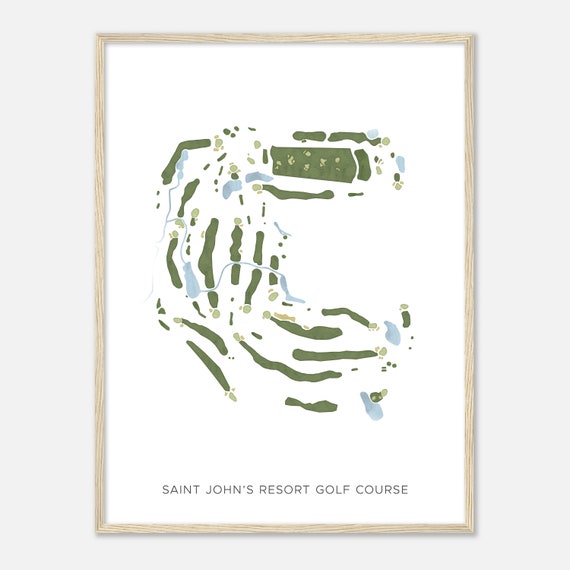 Saint Johns Resort Golf Course Michigan Modern Watercolor Map Golfer Gift Golf Wall Art Golf Poster Print Course Layout