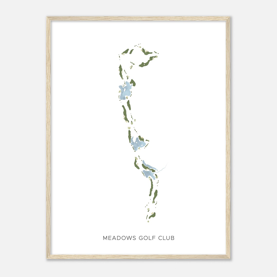 Meadows Golf Club Colorado Modern Watercolor Map Golfer Gift Golf Wall Art Golf Poster Print Course Layout