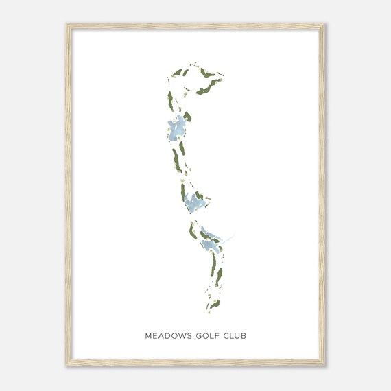 Meadows Golf Club Colorado Modern Watercolor Map Golfer Gift Golf Wall Art Golf Poster Print Course Layout