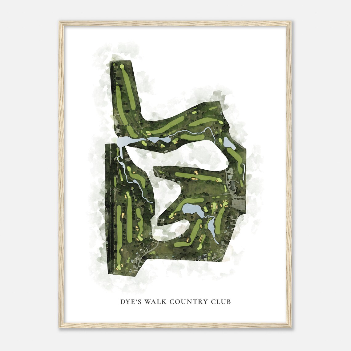 Dye's Walk Country Club Classic Aerial Watercolor Map Poster - Image 2